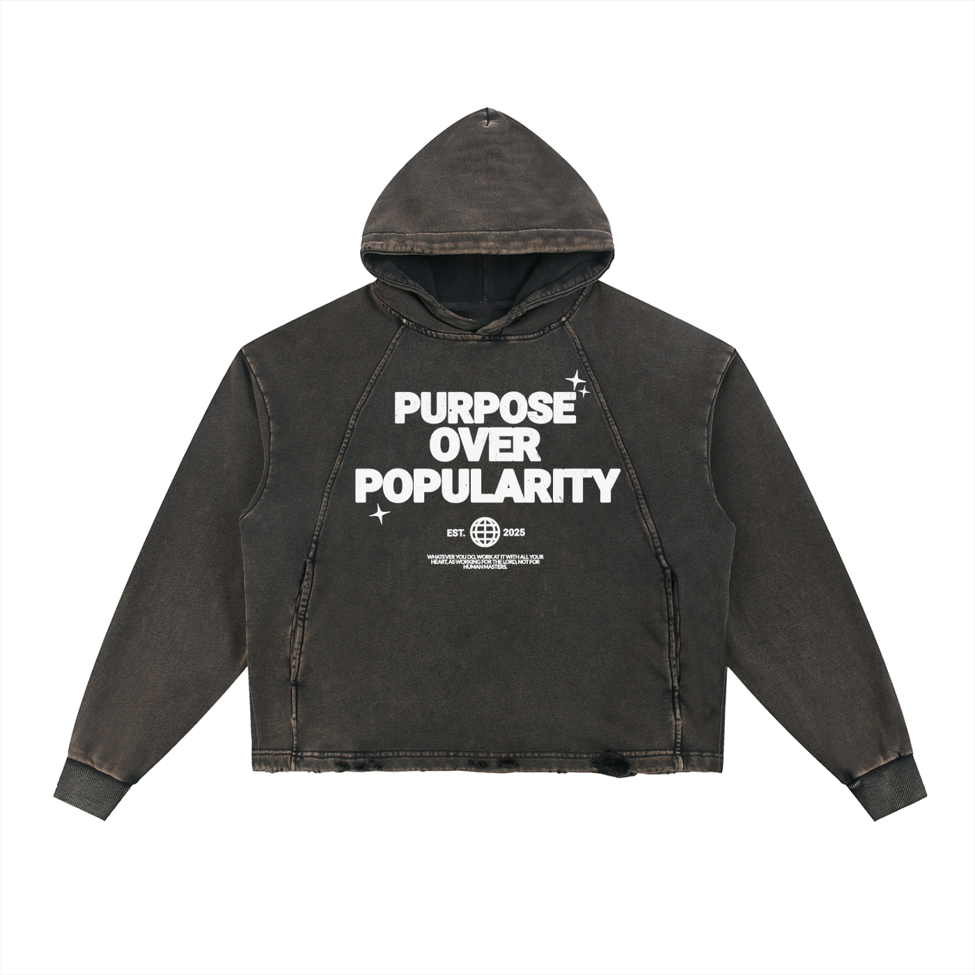 Purpose Over Pupularity Vintage Washed Hoodie